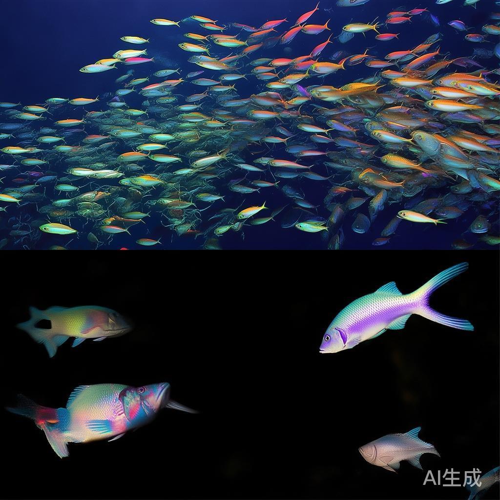 不同鱼类的行为模式各异。有些鱼会成群游动，利用这一